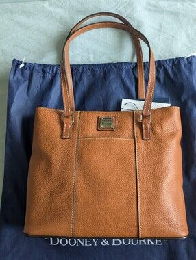 NEW, Dooney & Burke Small Lexington Shopper, Sable Brown, Cover Bag NWT